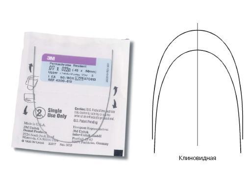 Дуга стальная Пермахром Ризилиэнт / Permachrome Resilient Archwire SS OFI L 019х025 1шт 4293-328 купить