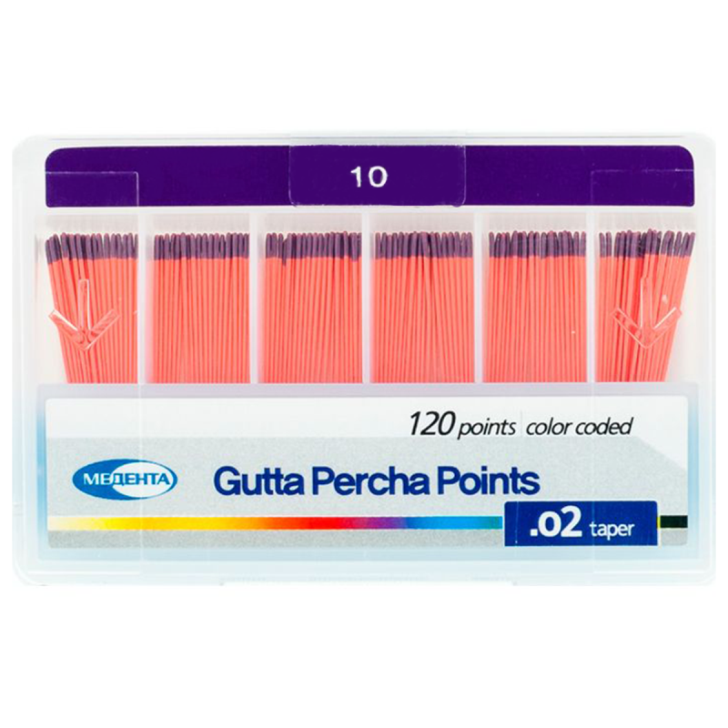 Штифты гуттаперчевые №10 120шт Медента купить